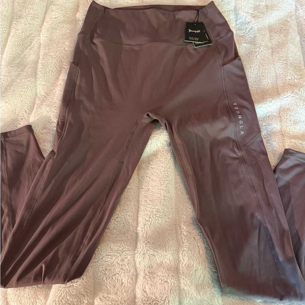 Youngla Leggings Style W214 size 2XL in Cocoa Brown NWT